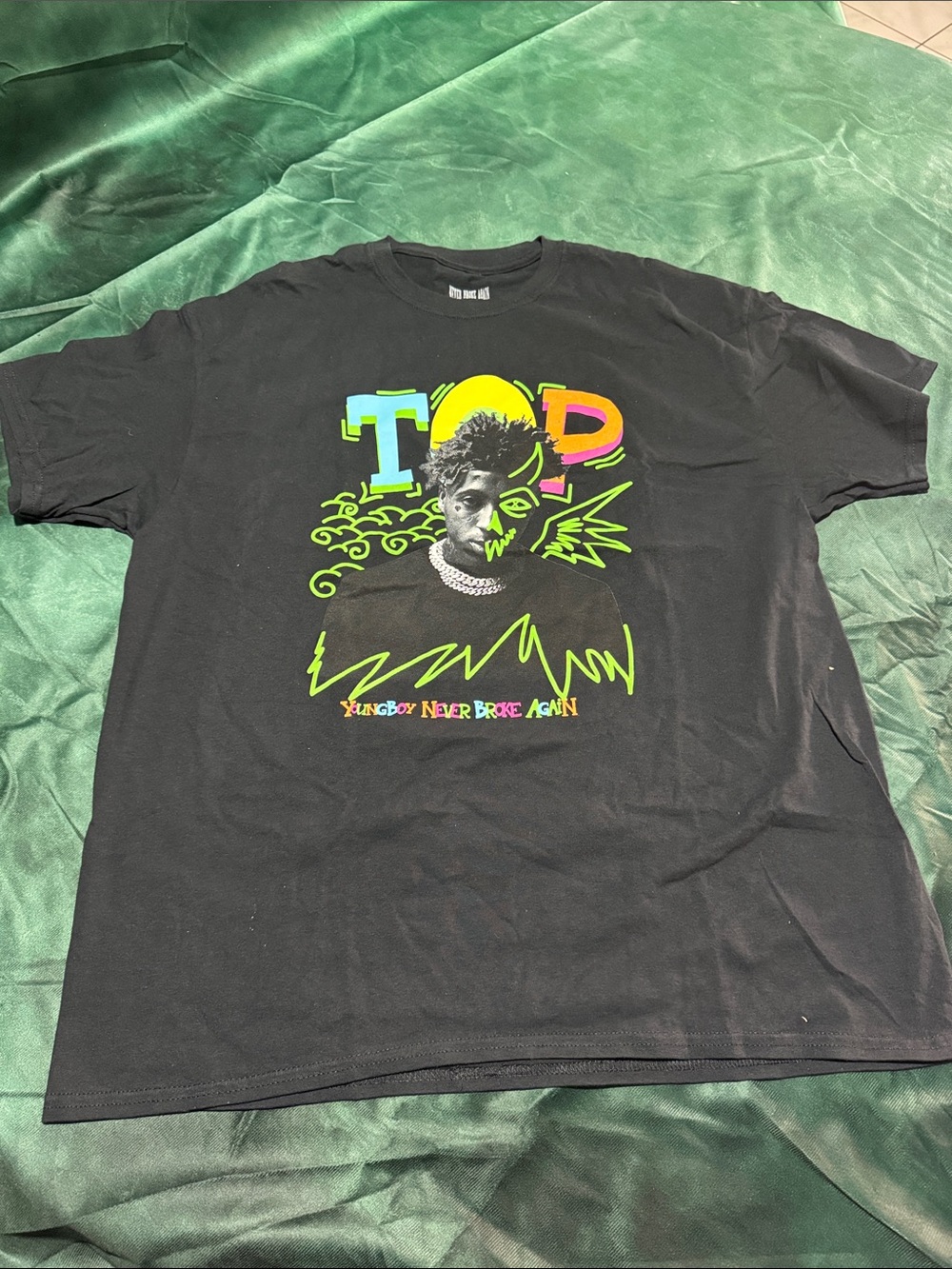 Black Graphic Tee - Neon Logo